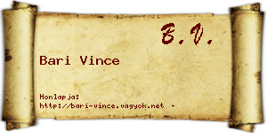 Bari Vince névjegykártya